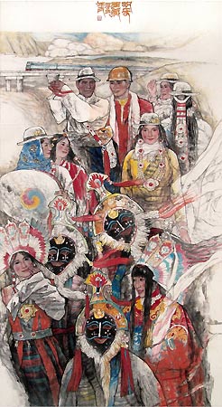 欢乐西藏-国画-蔡频春.jpg