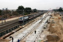 廊坊银河大桥，京沪高铁紧张施工中